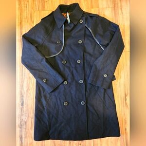 -70% OFF NEW Women's COACH Convertible Trench Coat Jacket Black Wool Size-6